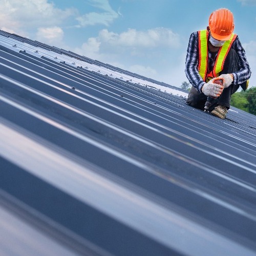 A Metal Roof Installation