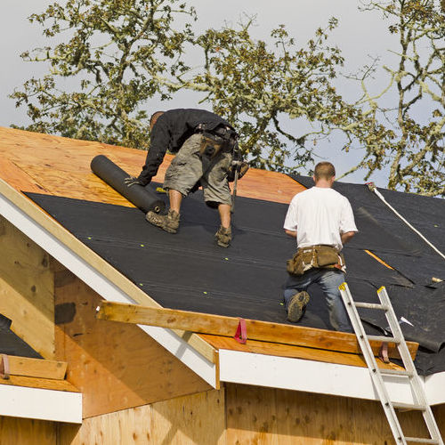 Roofers Install a New Roof.