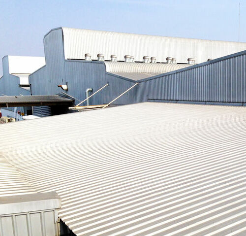 A Metal Roof on an Industrial Building