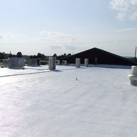 A Recently Sprayed Foam Roof.